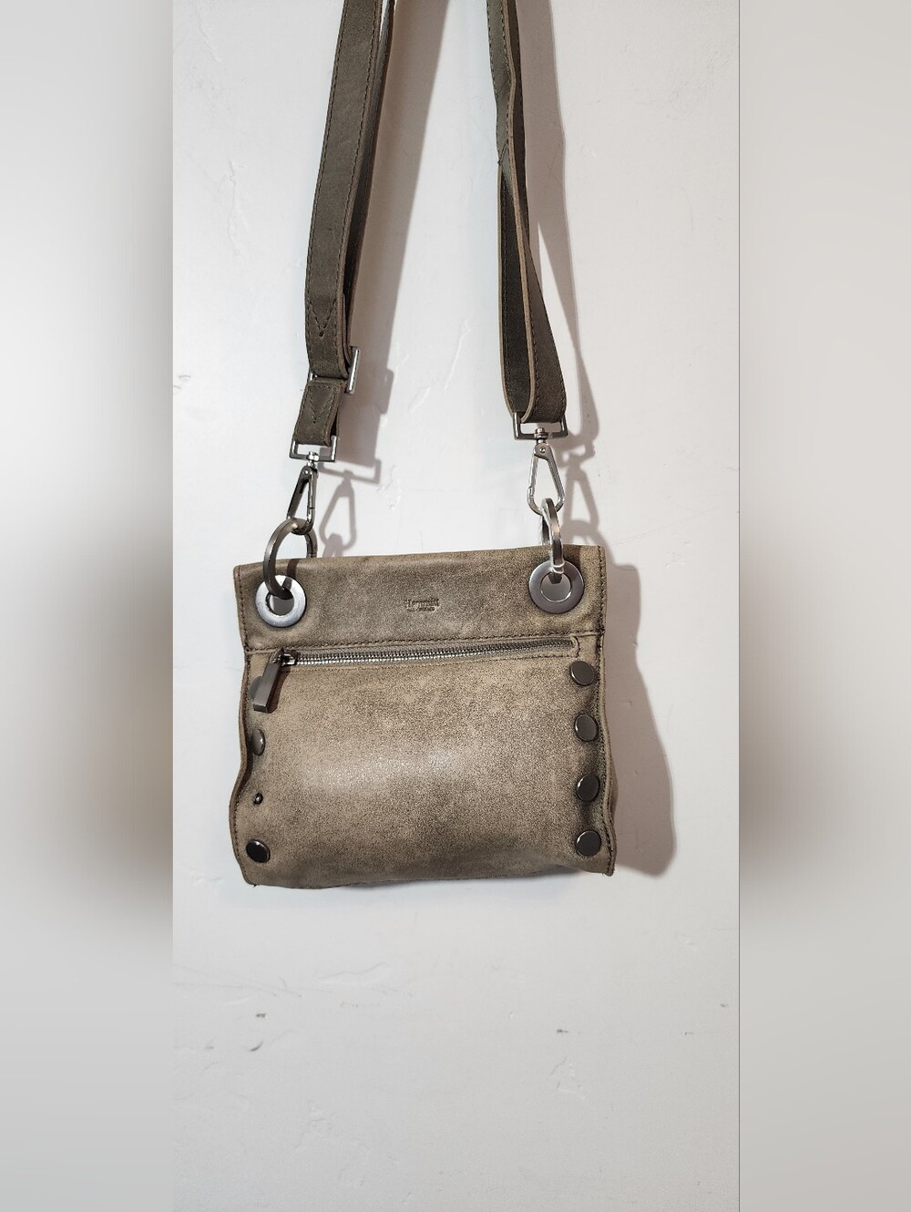 Hammitt Olive Green Suede Messenger Bag
